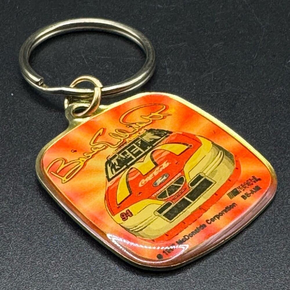 Vintage Bill Elliott Nascar 1997 Keychain McDonald’s Ford Race Car